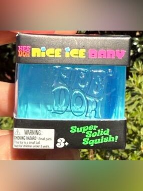 Nee Doh Nice Ice Baby Super Solid Squish Blue Stress Cube